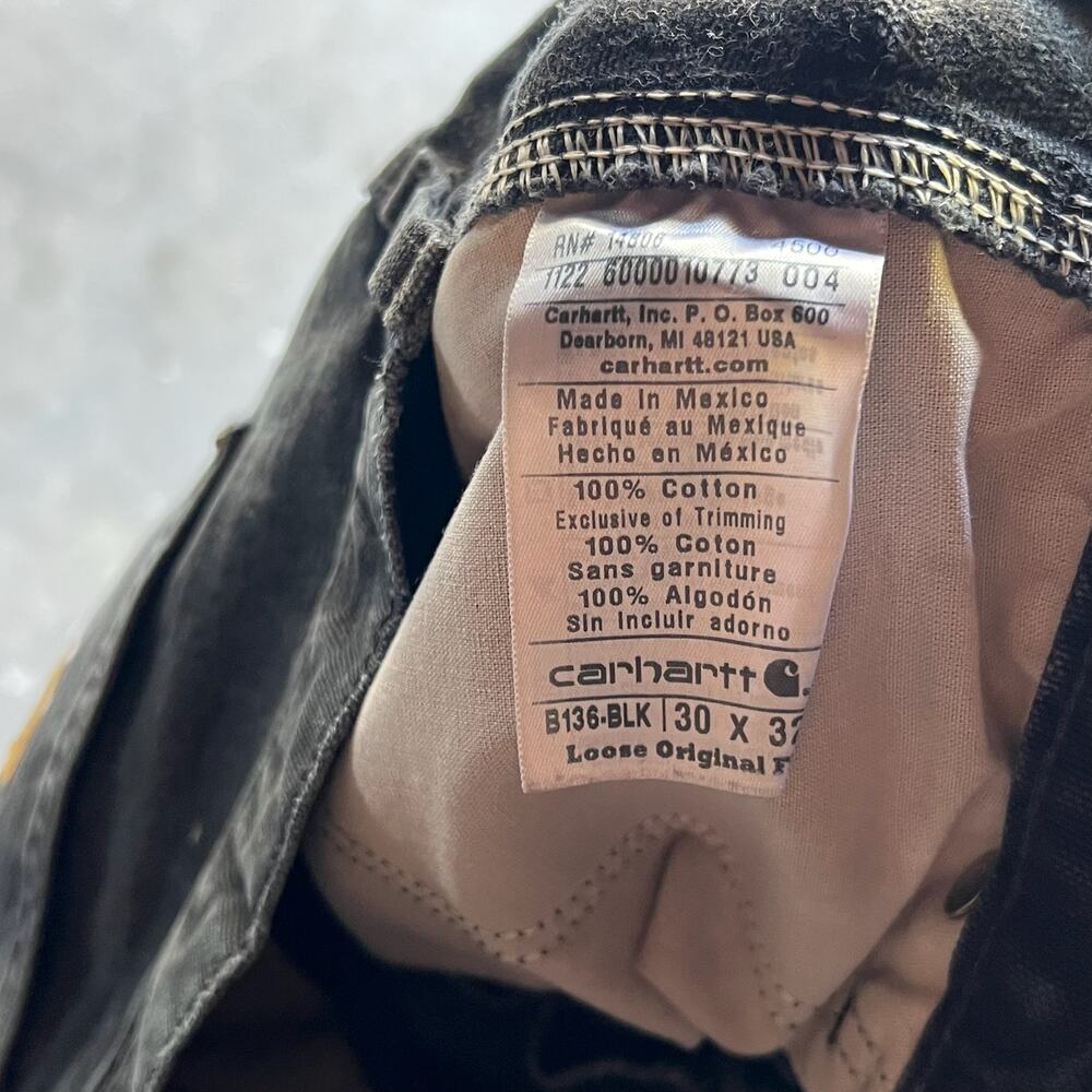 Carhartt faded black double knee work wear carpenter pants - Picture 7 of 12